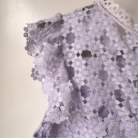 Nwt Chelsea Lace Trumpet Midi Dress Lilac - Picture 4 of 12
